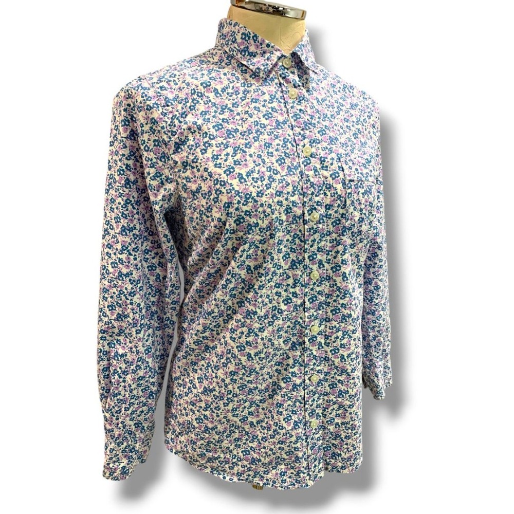 Size XS J.Crew Womens Floral Button Up Shirt Blue Purple